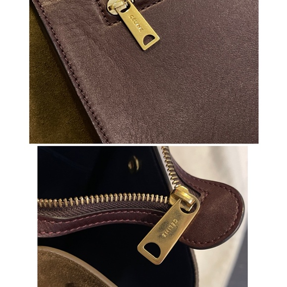 CELINE Phoebe Philo Trapeze Trapeze bag handbag tri color blue brown burgundy - Picture 12 of 16